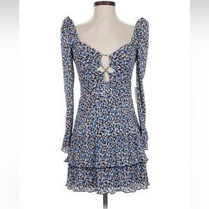 SAYLOR Blue Floral Long Sleeve Dress